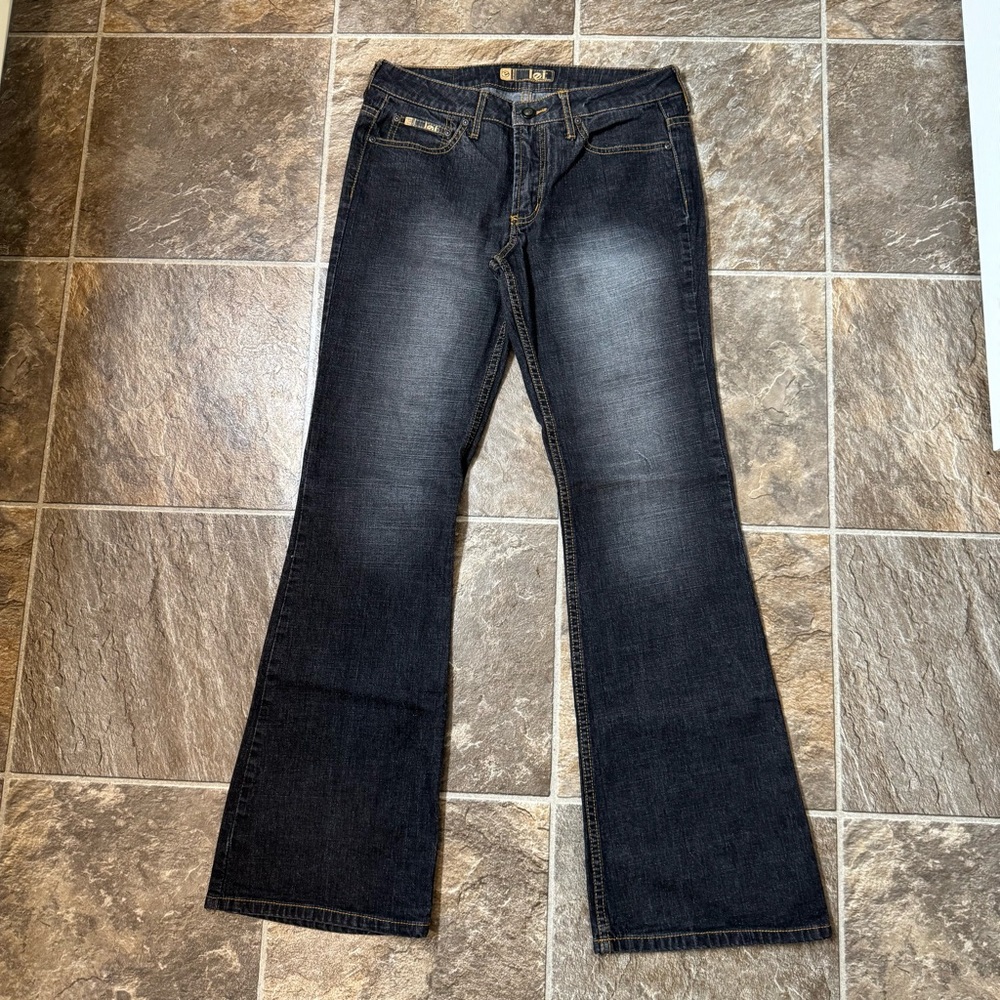 LEI eDENIM Women Boot Cut Jeans Size 7 Dark Wash Low Rise Y2K, 2331820QI